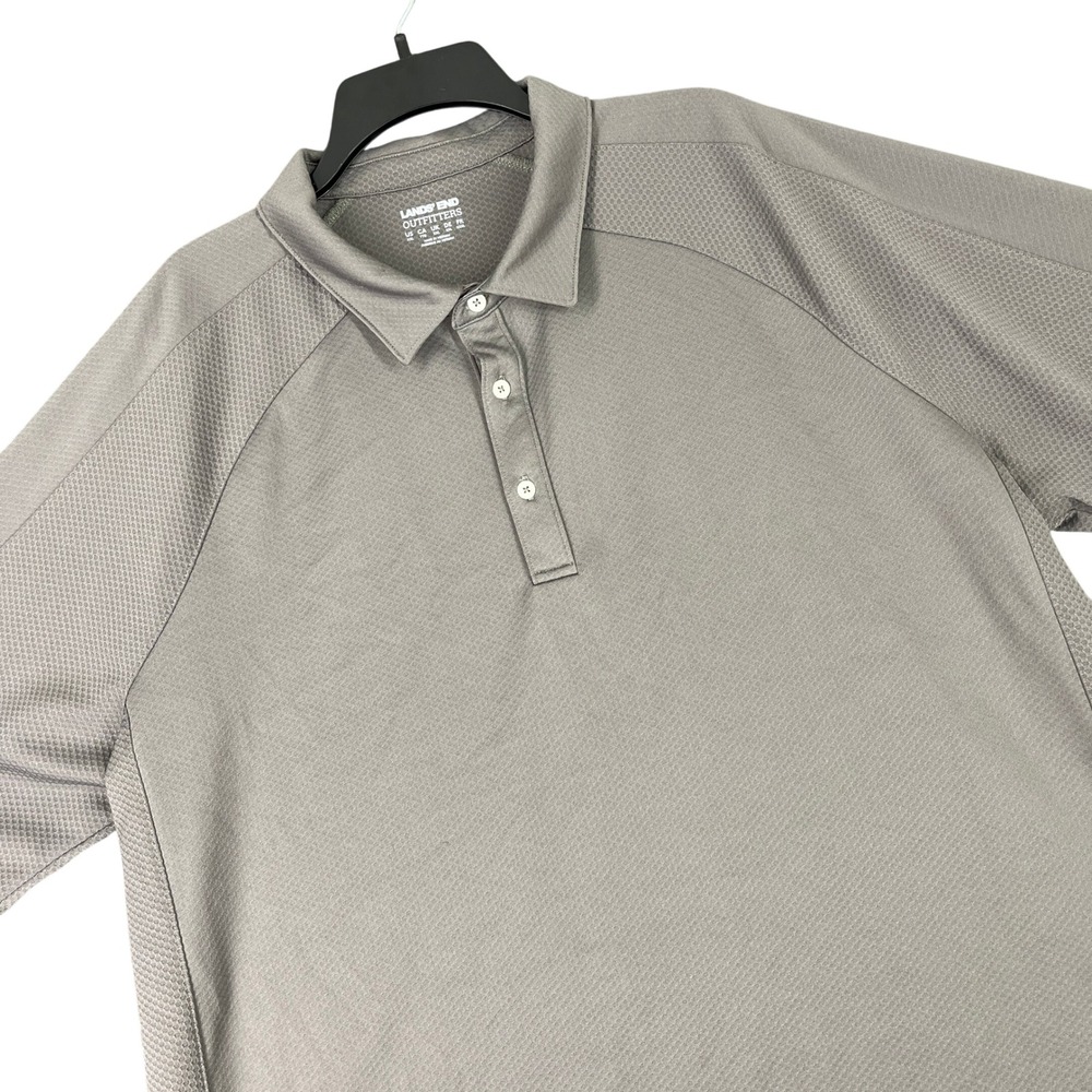 Lands End Outfitters‎ Performance Golf Polo Shirt Mens XXL Gray Short Sleeve